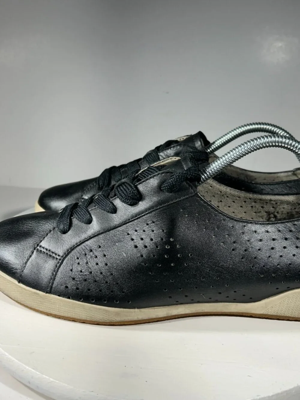 Dansko Womens Perforated Leather Shoes Sneakers Size 11 EU 42 Black Lace Up